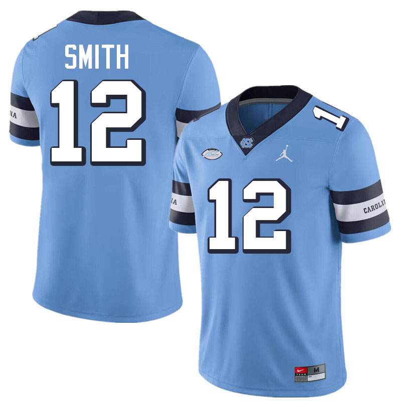 #12 Greg Smith North Carolina Tar Heels College Football Jersey Stitched-Retro Blue #12 Greg Smith North Carolina Tar Heels College Football Jersey Stitched-Retro Blue